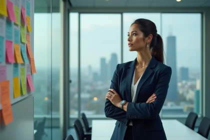 Femme d'affaires confiante dans un bureau moderne