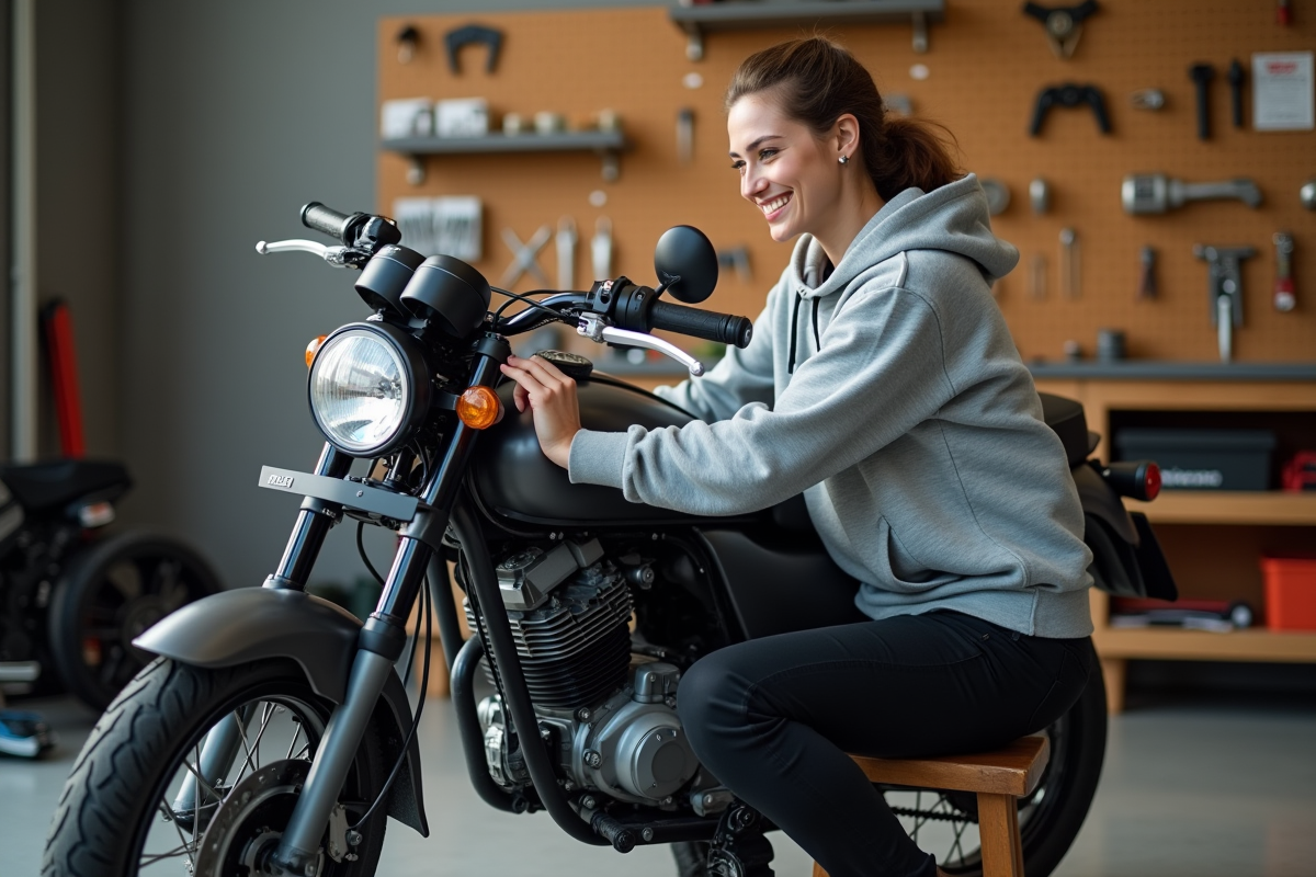 Femme changeant la bougie d