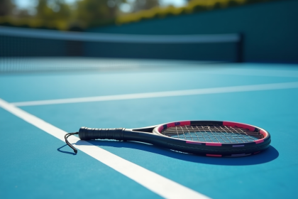 Raquette de padel élégante sur court en plein jour