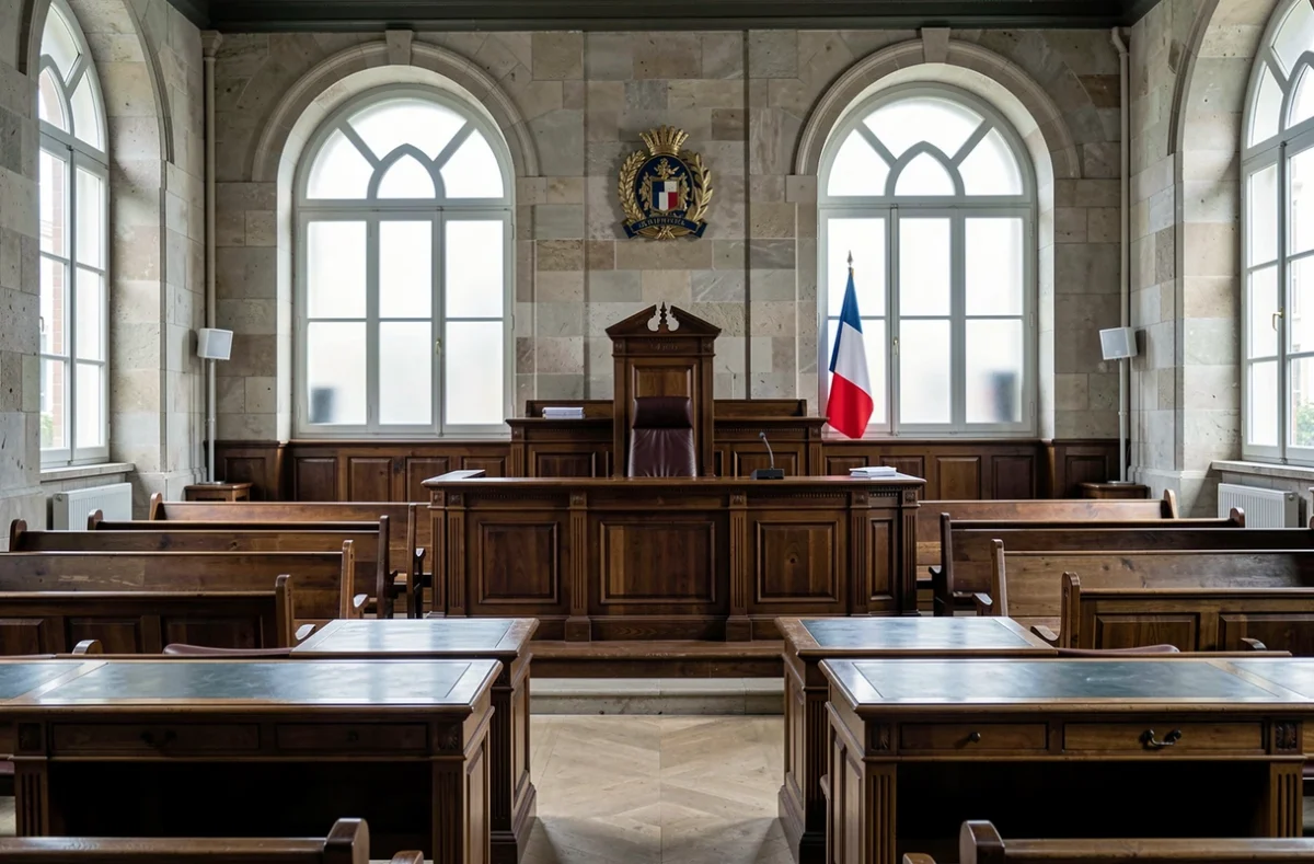 Salle d'audience d'un tribunal français évoquant le contexte judiciaire de l'arrêt Perdereau sur la tentative et l'infraction impossible